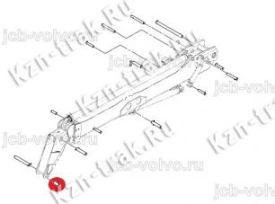 Палец в шток г/цилиндра опрокидывания каретки (ковша) [1025/2002] для погрузчика JCB 540-140 