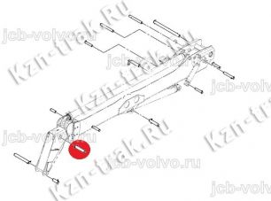 Палец в основание г/цилиндра опрокидывания каретки (ковша) [1025/2008] для погрузчика JCB 540-170 