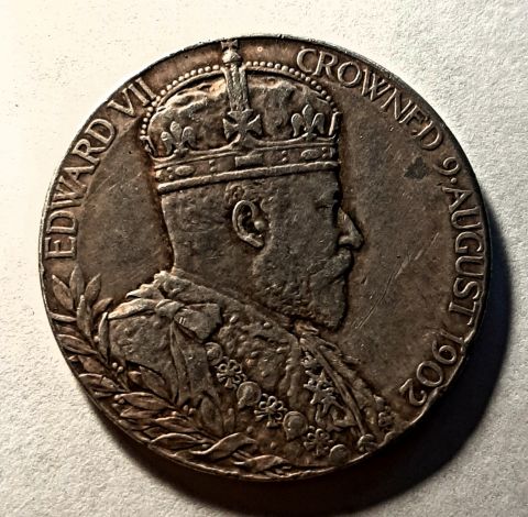 медаль 1902 Великобритания AUNC-XF Серебро