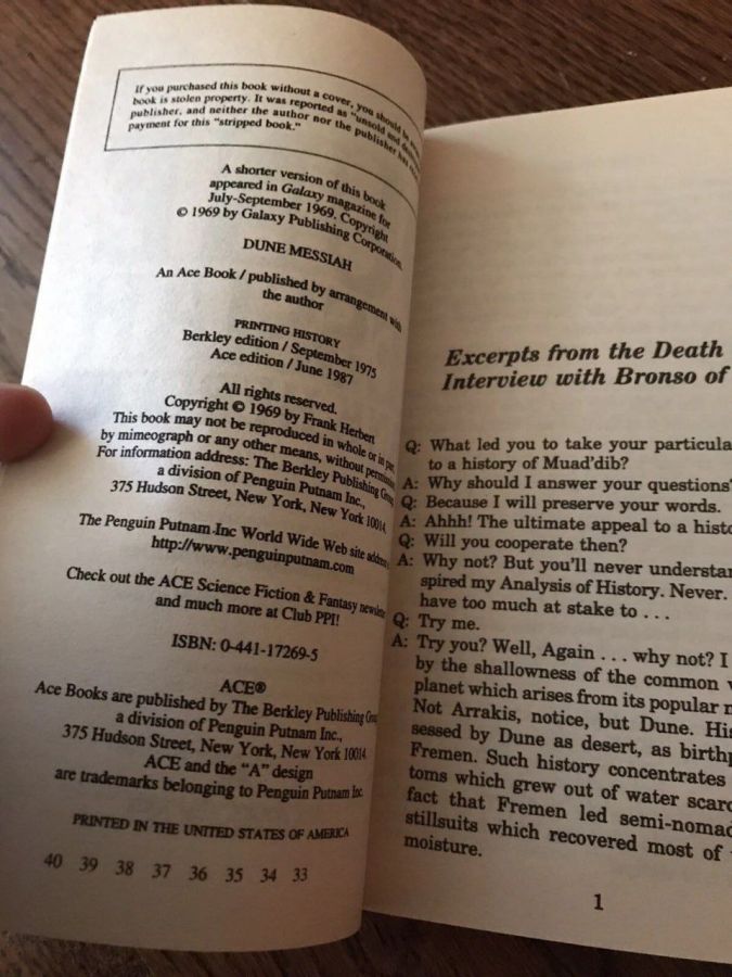 Vintage DUNE lot of 2, Ace Paperback, Frank Herbert DUNE MESSIAH ~ Epic Fantasy
