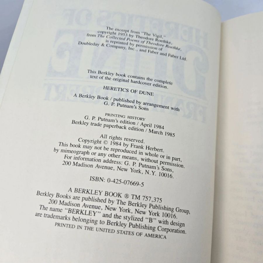 Heretics of Dune Frank Herbert 1984 Berkley