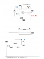 Раковина Globo T-Edge B6R40 40 х 25 схема 2 Раковина Globo T-Edge B6R40 40 х 25 схема 2
