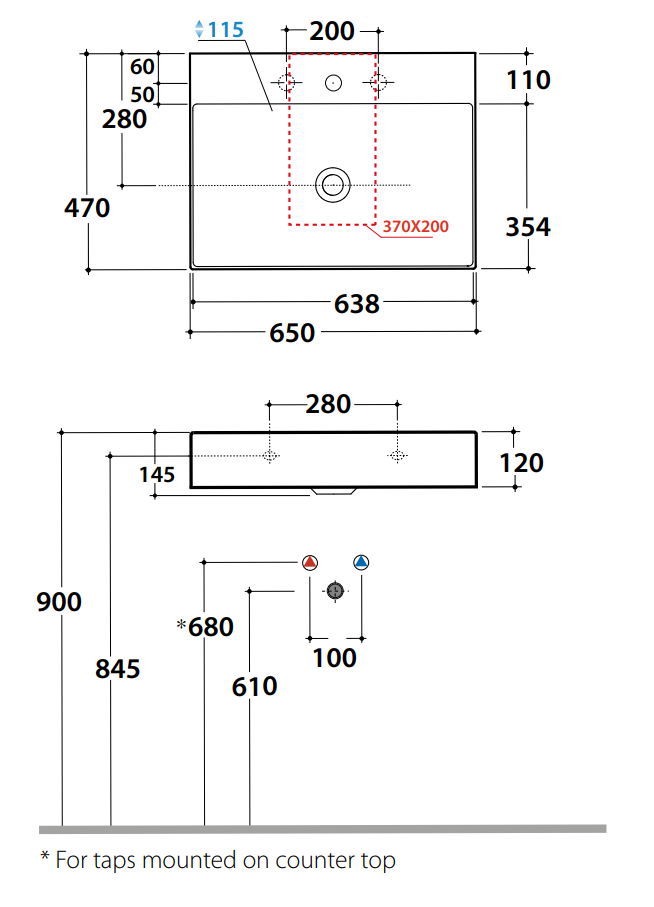Раковина Globo Le Lastre B6R66 65 х 47 ФОТО