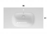 Раковина Globo Boulevard BL096 96 x 51 схема 3 Раковина Globo Boulevard BL096 96 x 51 схема 3