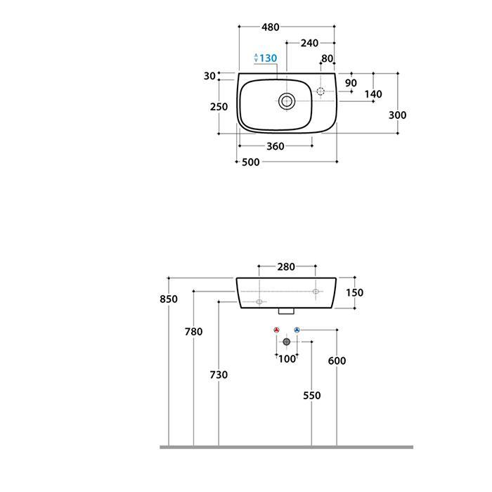Раковина Globo Genesis GE0471 50 х 30 ФОТО