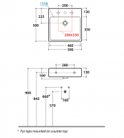 Раковина Globo I Classici SCQ52 50x50 схема 2