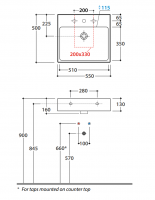 Раковина Globo I Classici SCQ55 55x50 схема 2