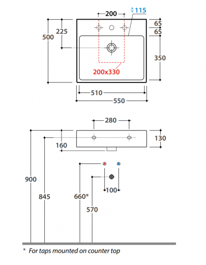 Раковина Globo I Classici SCQ55 55x50 схема 2
