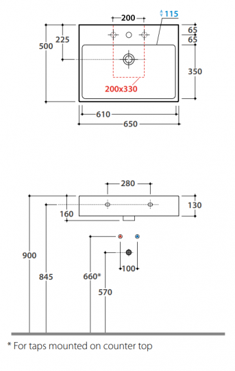 Раковина Globo I Classici SCQ65 65x50 схема 2