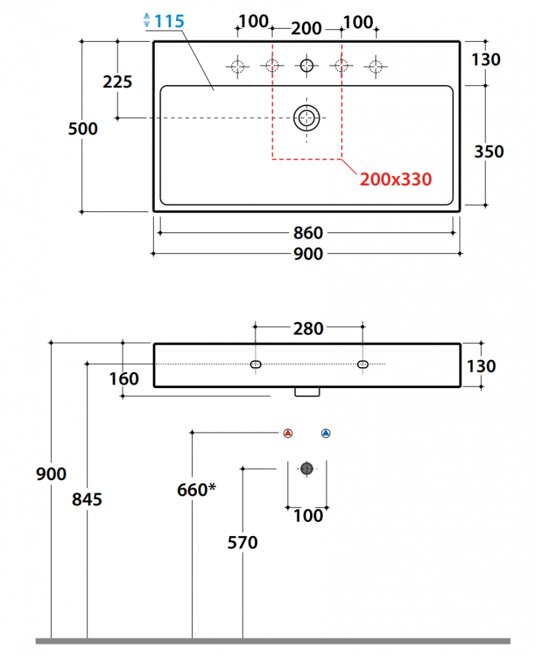Раковина Globo I Classici SCQ93 90x50 ФОТО