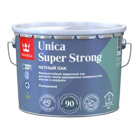 Лак Яхтный Универсальный Tikkurila Unica Super Strong EP 0.9л Износостойкий, Алкидно-Уретановый, Высокоглянцевый / Тиккурила Уника Супер Стронг
