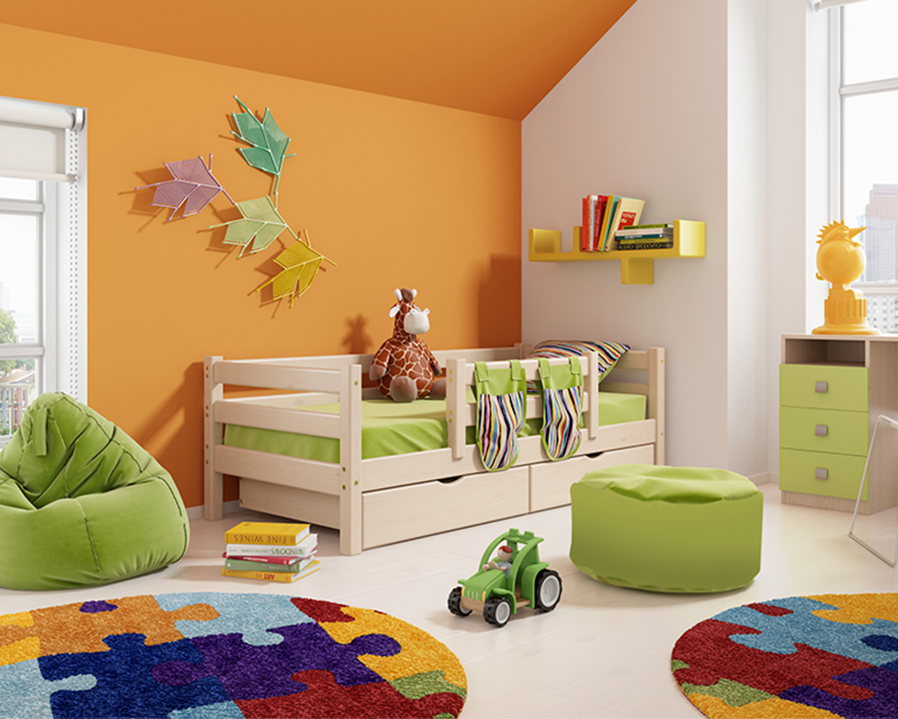 Кровать Соня с защитой по центру (вариант 4)