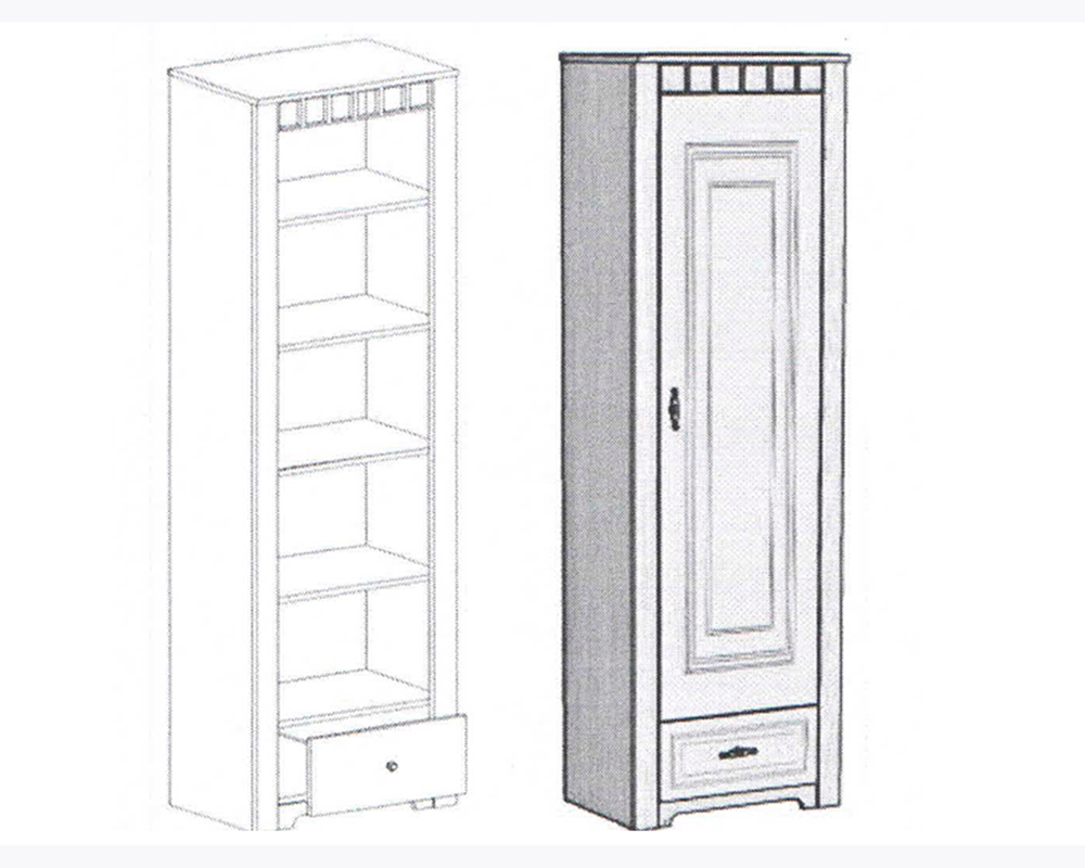 Прованс шкаф однодверный с ящ глубина 410мм