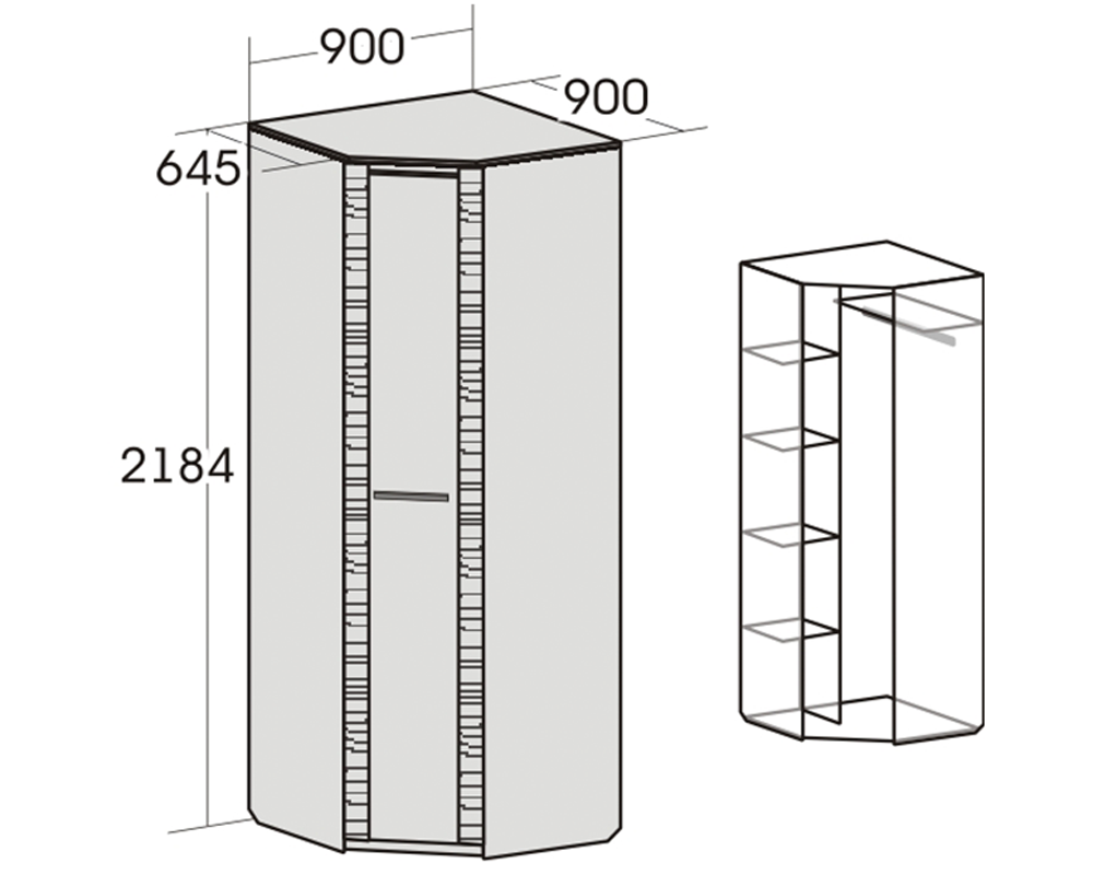 Элана 900 -  Шкаф для одежды угловой