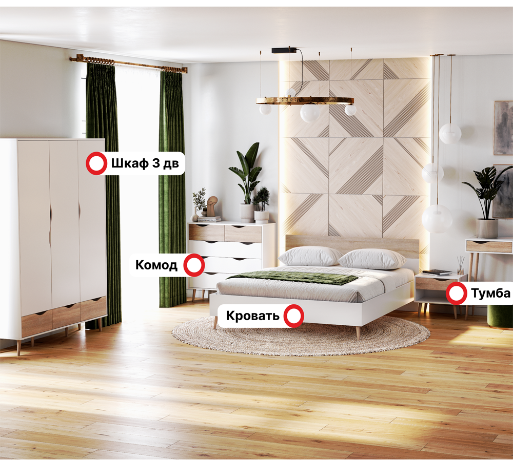 Спальный гарнитур "Соната" композиция #4