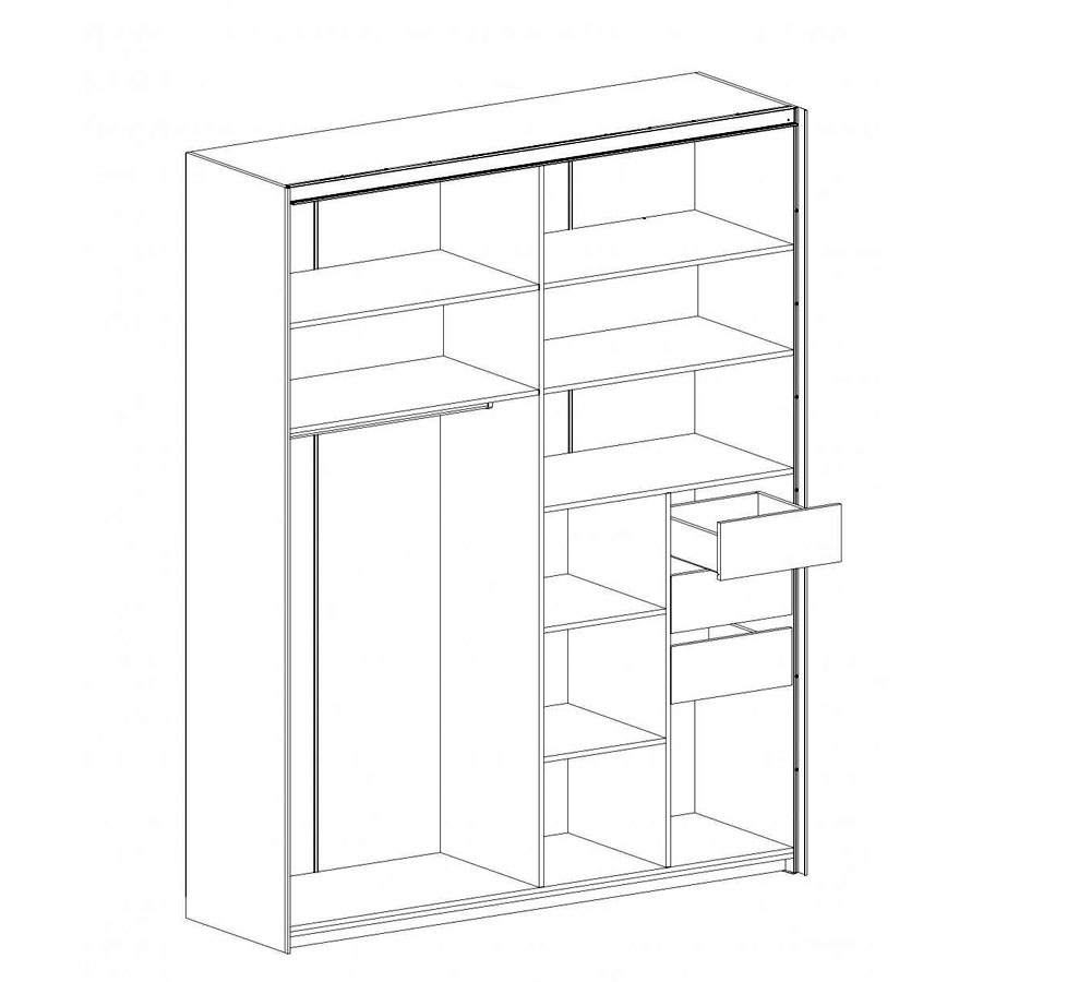 Шкаф с раздвижными дверями с обрамлением "Глазго" спальня