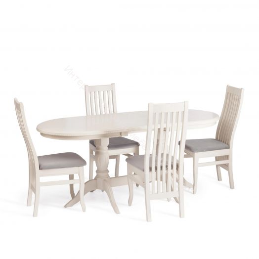 Стол COPPOLA бук, мдф, 140+40x80x77см, Ivory white