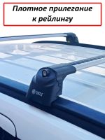Багажник на крышу Suzuki SX4 II 2013-, Turtle Air 2, аэродинамические дуги на интегрированные рейлинги (серебристый цвет)