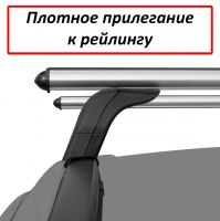 Багажник на крышу Suzuki SX4 2013-..., Lux, аэродинамические дуги на интегрированные рейлинги