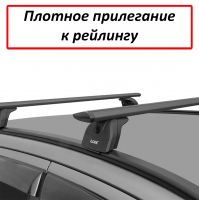 Багажник на крышу Suzuki SX4 2013-..., Lux, черные крыловидные дуги