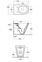 Напольный унитаз Globo Forty3 FO004 57x36 см схема 2