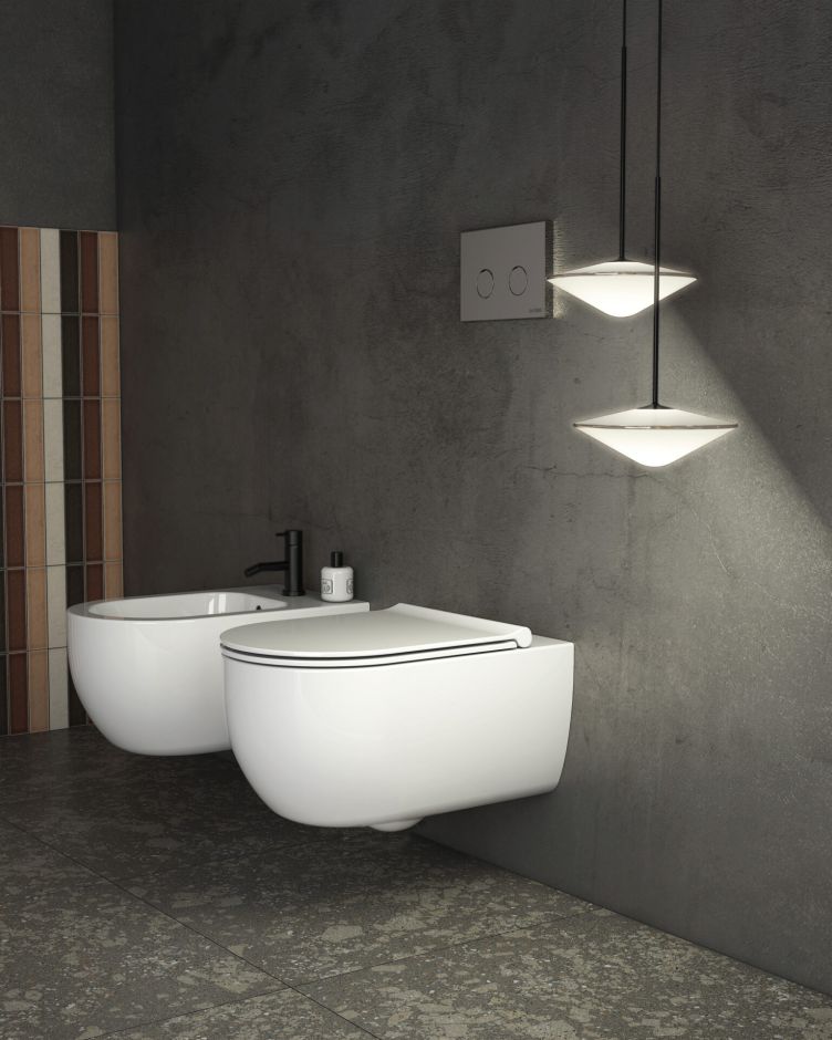 Подвесной безободковый унитаз Globo Mode MES02 53x34 см ФОТО