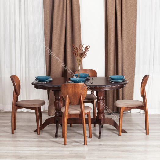 Стол COPPOLA бук, мдф, 140+40x80x77см, Tobacco, узор прямой