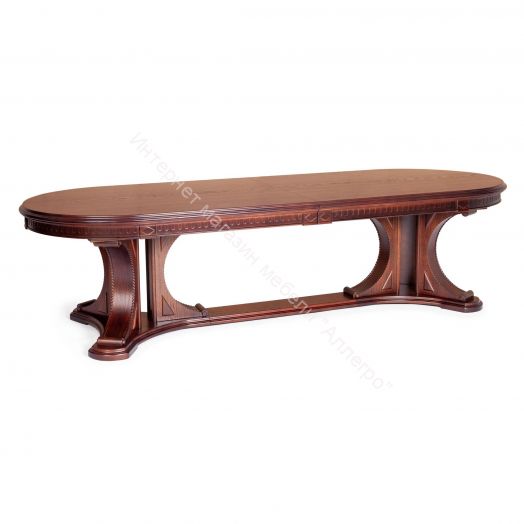 Стол VERSAL овальный бук, мдф, 300 (350/400) х 110 х 78 см, Tobacco