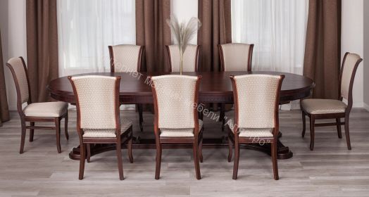 Стол VERSAL овальный бук, мдф, 300 (350/400) х 110 х 78 см, Tobacco