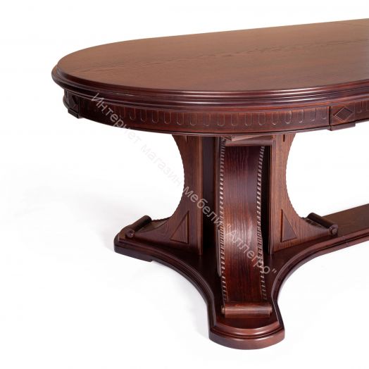 Стол VERSAL овальный бук, мдф, 300 (350/400) х 110 х 78 см, Tobacco