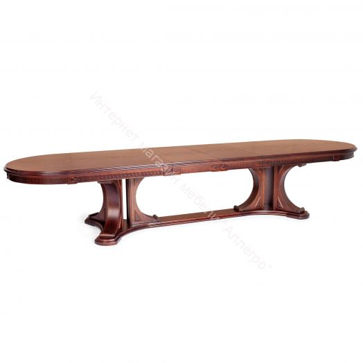 Стол VERSAL овальный бук, мдф, 300 (350/400) х 110 х 78 см, Tobacco