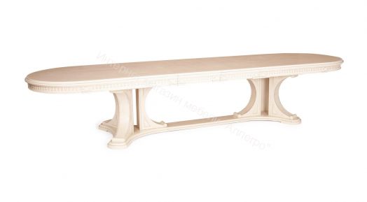 Стол VERSAL овальный бук, мдф, 300 (350/400) х 110 х 78 см, бежевый патина