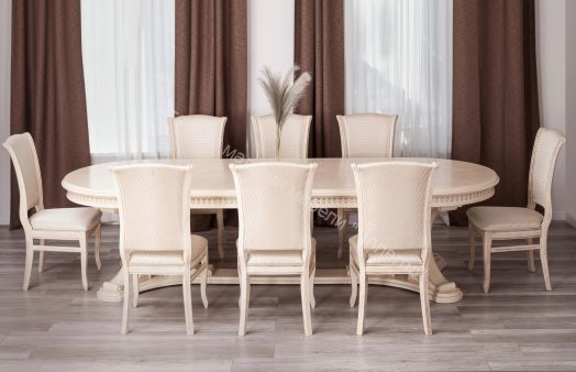 Стул VERSAL мягкое сидение бук, 51х48х106 см, бежевый патина, жаккард бежевый