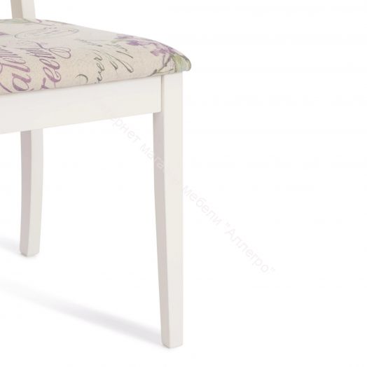 Стул Picasso ( PC-SC ) дерево гевея, 45х53х97см, ivory white (слоновая кость 2-5), Ткань Прованс № 13