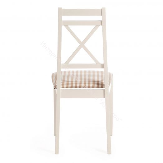 Стул Picasso ( PC-SC ) дерево гевея, 45х53х97см, ivory white (слоновая кость 2-5), Ткань клетка мелкая (S505-18)