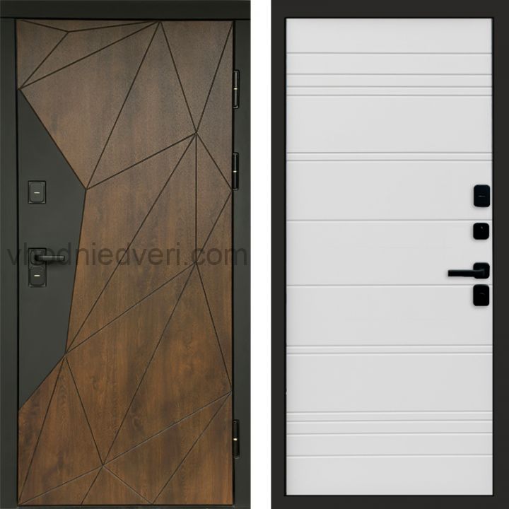 Входная дверь Termo-door Премиум винорит Геометрия Дуб с терморазрывом - White Line