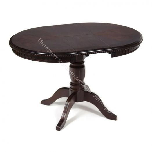 Стол STEFANO круглый бук, мдф, D90+30x77см, Tobacco