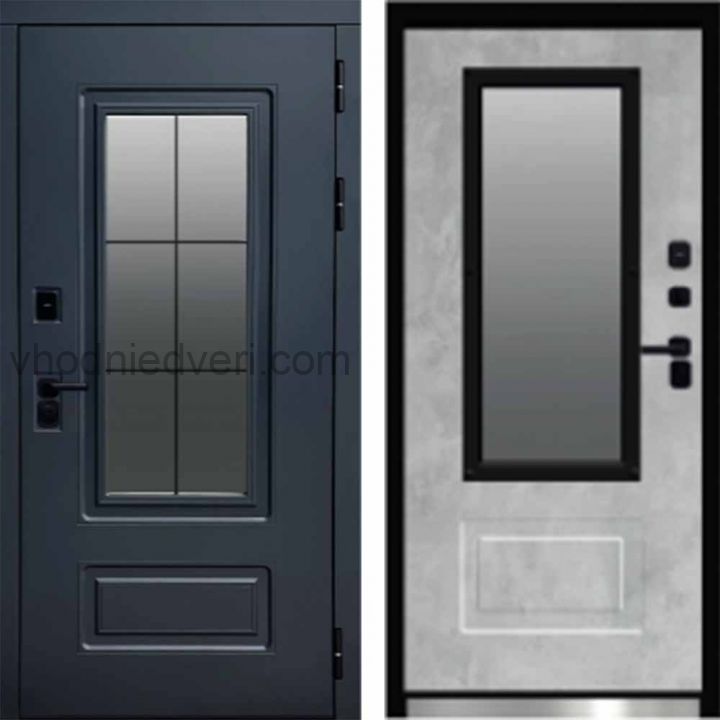 Входная дверь Termo-door Эверест - Бетон светлый с терморазрывом и стеклопакетом