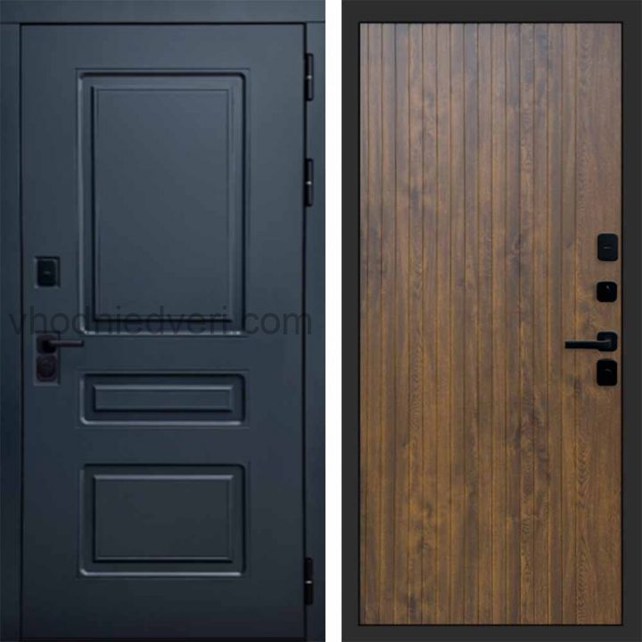 Входная дверь Termo-door Аляска Графит с терморазрывом - FLAT Дуб