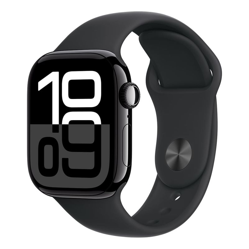 Apple Watch Series 10, 42 мм алюминий "Jet Black", ремешок Sport Band, Black (черный)