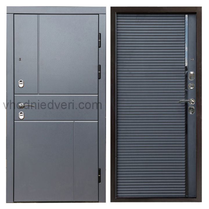 Входная дверь Termo-door Премиум винорит Вертикаль Грей с терморазрывом - Porte black
