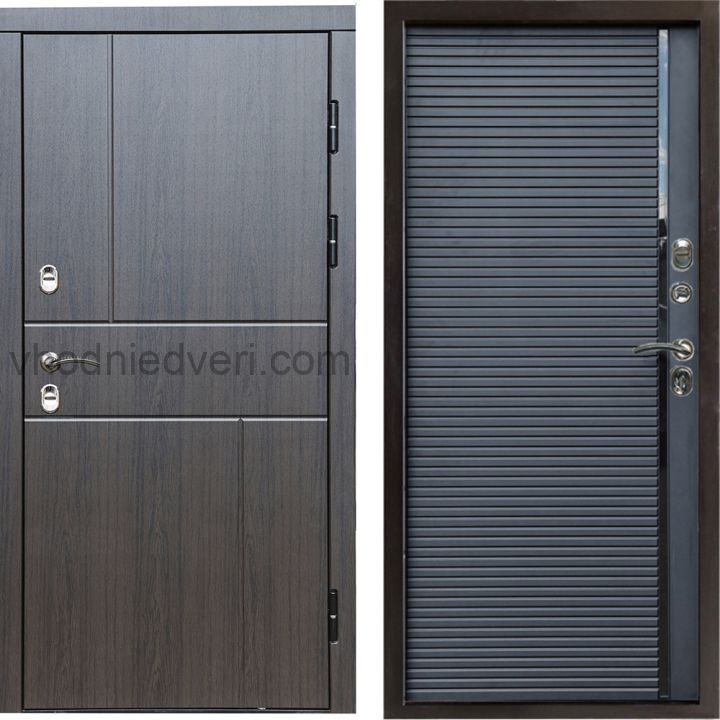 Входная дверь Termo-door Премиум винорит Вертикаль Венге с терморазрывом - Porte black
