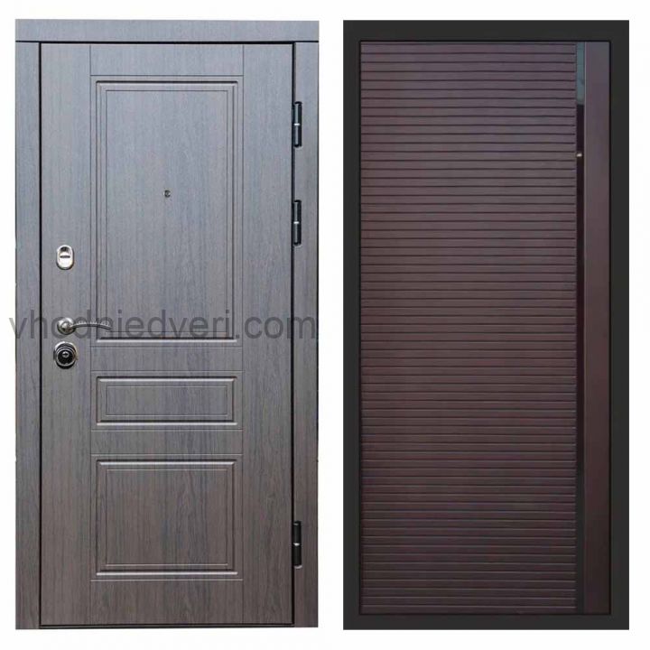 Входная дверь Termo-door Премиум винорит Орегон Венге с терморазрывом - Porte Шоколад