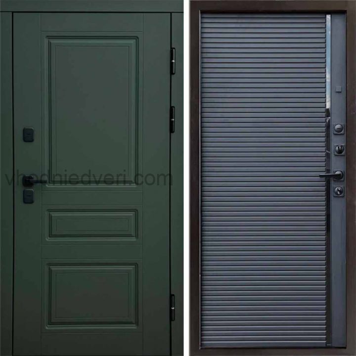 Входная дверь Termo-door Премиум винорит Орегон Грин с терморазрывом - Porte black