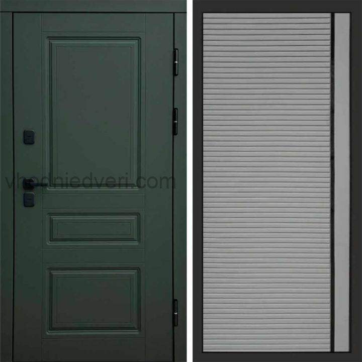 Входная дверь Termo-door Премиум винорит Орегон Грин с терморазрывом - Porte Грей софт