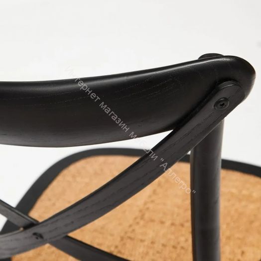 Стул CROSS (mod.CB2001) дерево вяз, 49.5*53.5*87, черный