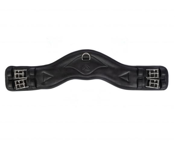 Кожаная подпруга выездка -Premium- HKM. Усиленная. Анатомическая. 2 резинки.