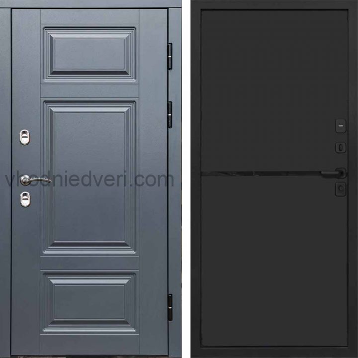 Входная дверь Termo-door Премиум винорит Грей с терморазрывом - Нео Black
