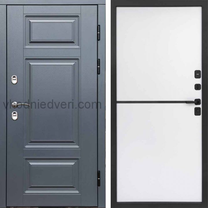 Входная дверь Termo-door Премиум винорит Грей с терморазрывом - Нео White