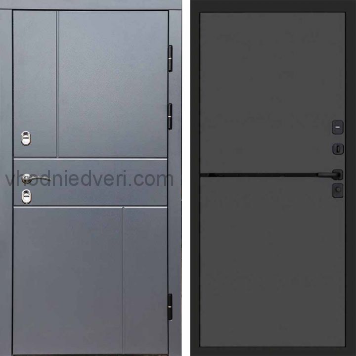 Входная дверь Termo-door Премиум винорит Вертикаль Грей с терморазрывом - Нео Графит